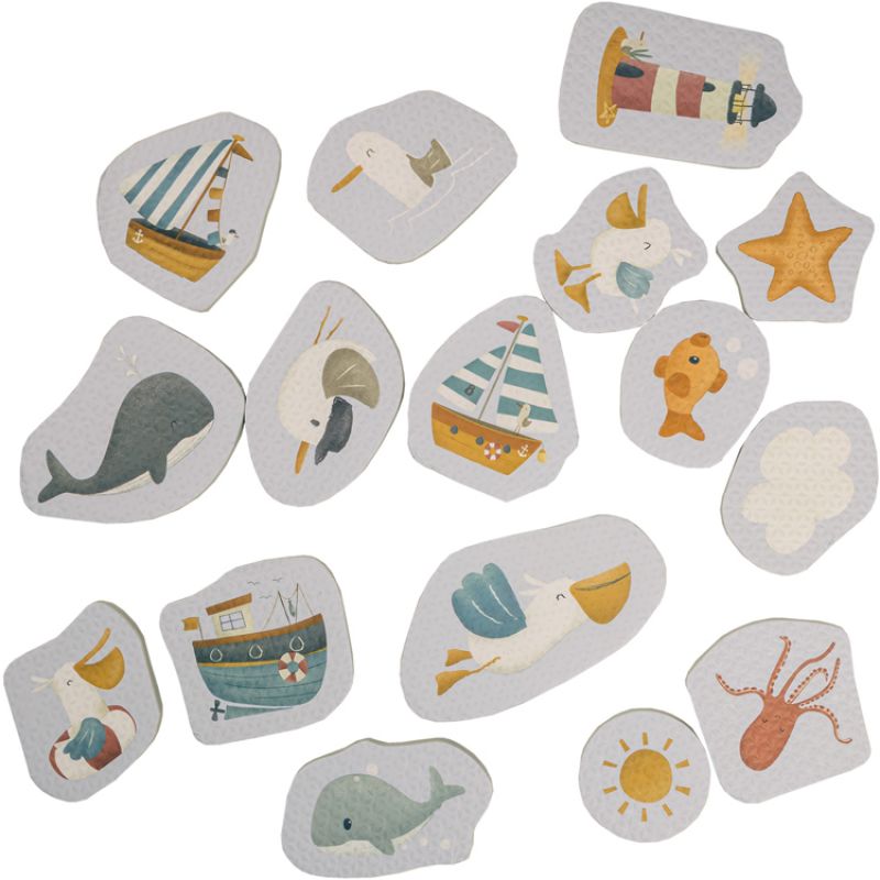 Stickers de bain en mousse Sailors Bay (18 pièces) Little Dutch