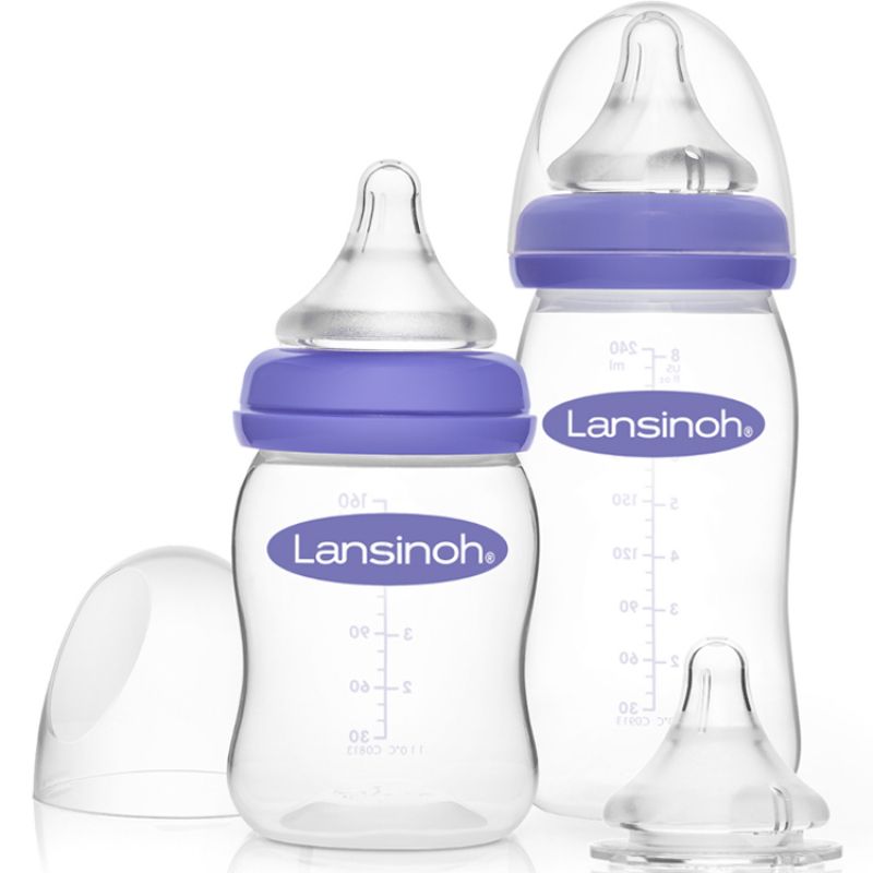 Coffret de naissance biberons et tétines spécial allaitement Natural Wave Lansinoh