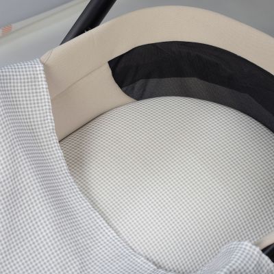 Drap housse pour nacelle et Lange Little Bloom Vichy Gris