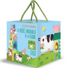 Livre et cubes empilables Les bébés animaux de la ferme  par Sassi Junior