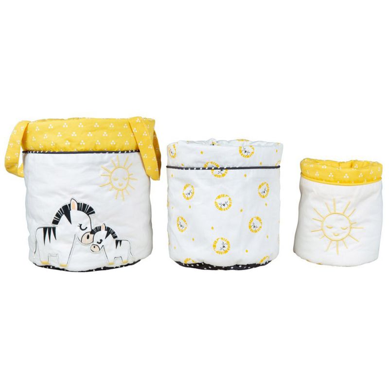 Lot de 3 paniers de toilette Pluche et Pompon Sauthon