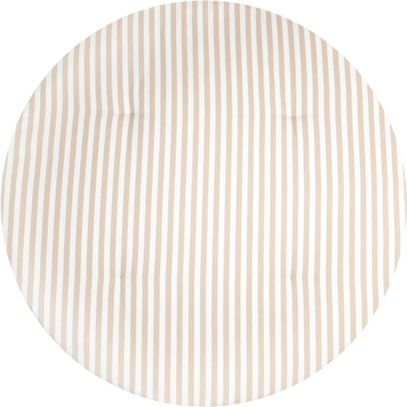 Tapis de jeu rond Fluffy Taupe Stripes Natural (110 cm) Nobodinoz