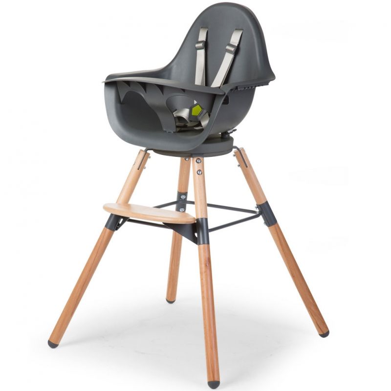 Chaise haute Evolu One.80° naturel et gris Childhome