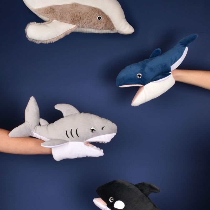 Marionnette TRESORS MARINS MARIO Requin (30 cm) Histoire d'Ours Ambiance 2