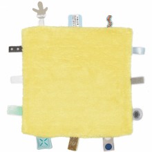 Doudou plat étiquettes Sweet Dreaming Limoncello (25 x 25 cm)  par Snoozebaby