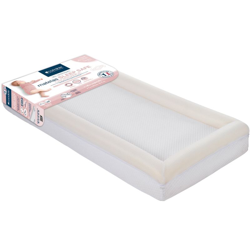 Matelas Sleep Safe Croissance déhoussable blanc et crème (60 x 120 cm) Candide