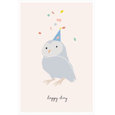 Affiche Chouette Happy day (60 x 40 cm) Mimi'lou