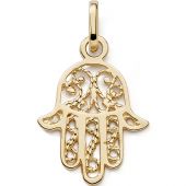 Pendentif Main de Fatma ornementée 1,7 cm (or jaune 375°)