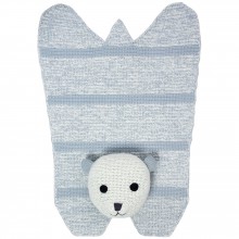 Tapis Nellie l'ours polaire en crochet de coton bio (58 x 82 cm)  par Franck & Fischer 