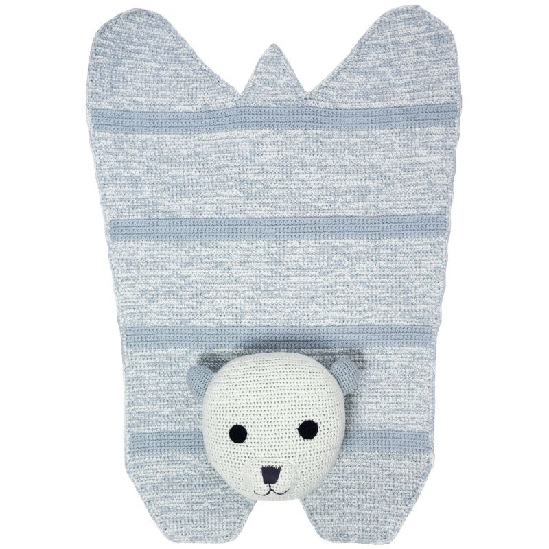 Tapis Nellie l'ours polaire en crochet de coton bio (58 x 82 cm) Franck & Fischer