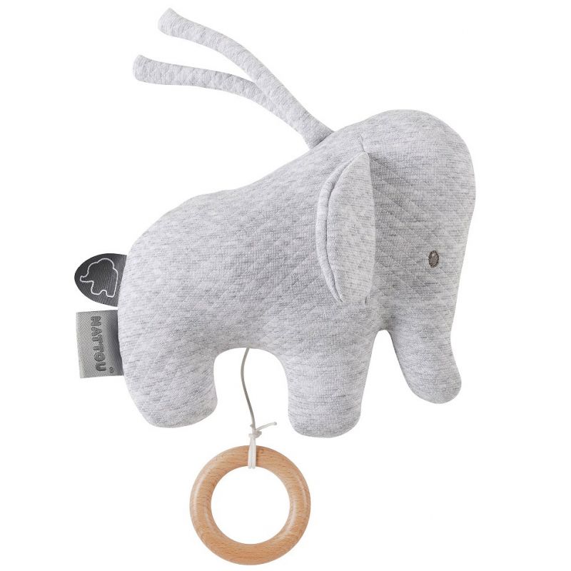 Peluche musicale à suspendre Tembo l'éléphant gris (22 cm) Nattou