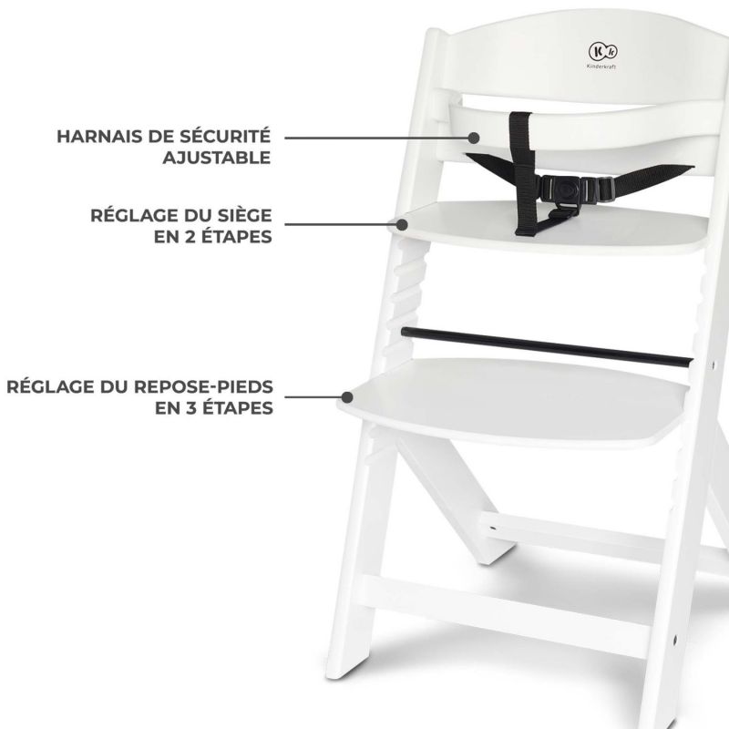 Chaise haute évolutive Enock White Kinderkraft Produit 2