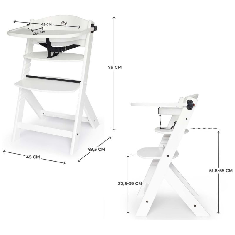 Chaise haute évolutive Enock White Kinderkraft Produit 7