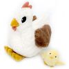 Peluche Poule maman et bébé Les Ptipotos Blanc (32 cm) Les Déglingos Produit 1