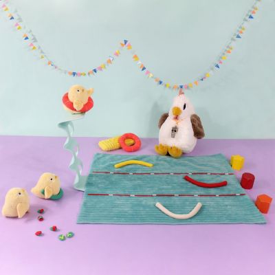 Peluche Pioupiou maman et bébé Les Ptipotos Blanc (32 cm)