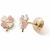 Variation Doré, rose, blanc du produit Boucles d'oreilles à vis Trèfle Rose-Blanc (or jaune 375°) de la marque Baby bijoux