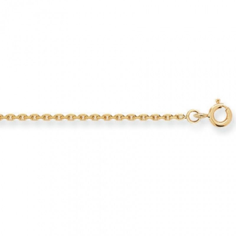 Chaîne maillons forçat diamantée 50 cm (or jaune 750°) Berceau magique bijoux