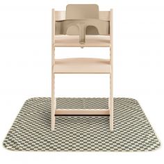Tapis anti-éclaboussure Olive Check (108 x 108 cm) - Mushie