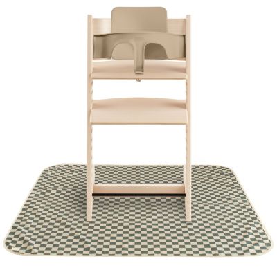 Tapis anti-éclaboussure Olive Check (108 x 108 cm) Mushie