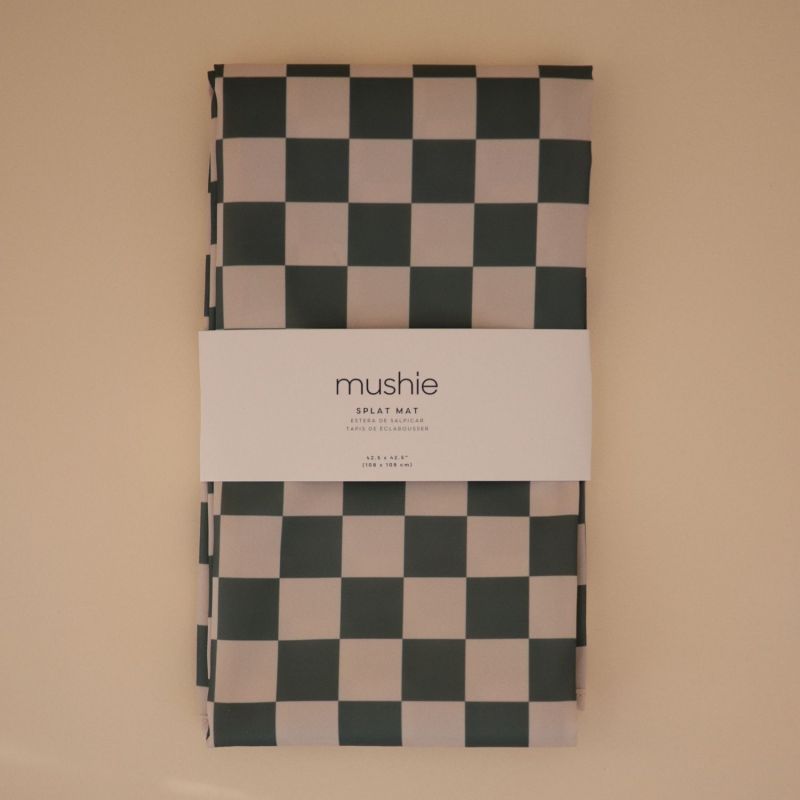 Tapis anti-éclaboussure Olive Check (108 x 108 cm) Mushie Ambiance 5