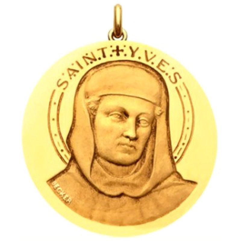 Médaille Saint Yves (or jaune 750°) Becker
