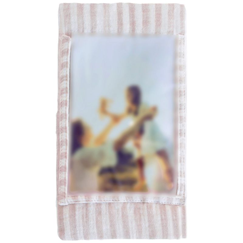 Protège-livret de famille en gaze de coton rayé galet avec poche photo BB & Co Produit 3