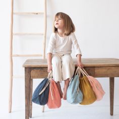 Sac à dos à ficelles Beige rosé (personnalisable)