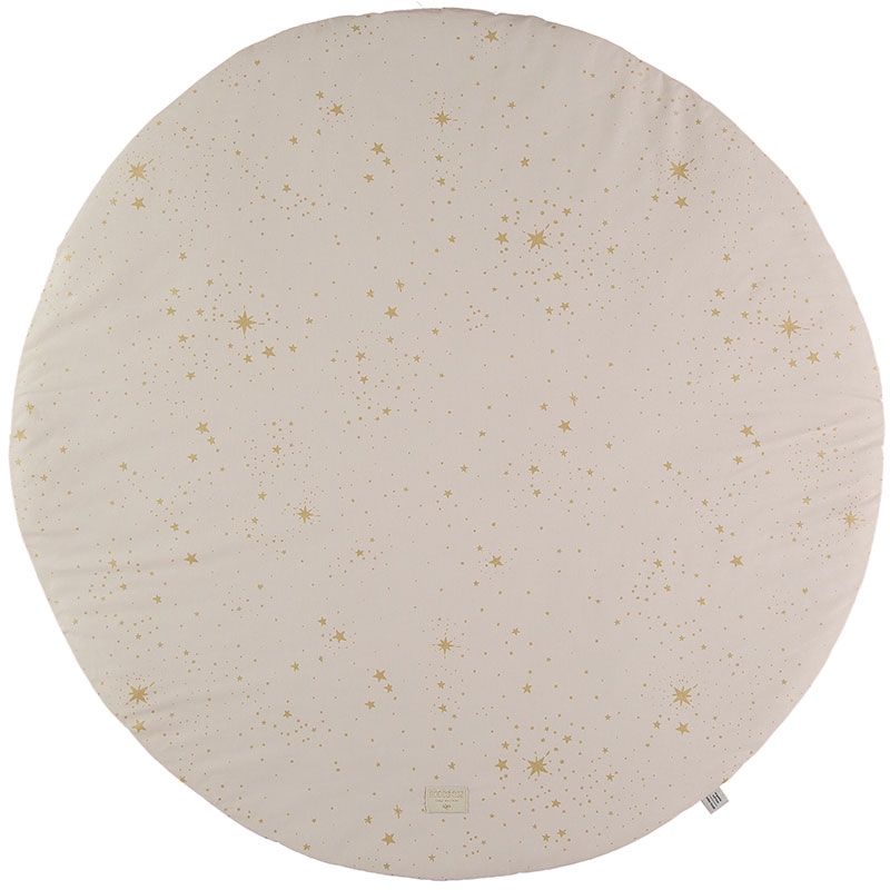 Tapis de jeu rond Full Moon coton bio Gold stella Dream pink (105 cm) Nobodinoz