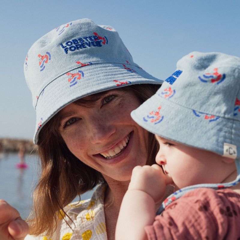 Bob bébé réversible Lobster Forever Denim (3-6 mois) Chamaye Ambiance 2