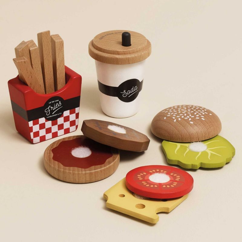 Hamburger frites et soda en bois FSC Le Toy Van Ambiance 2