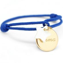 Bracelet cordon Kids médaille Etoile nacre plaqué or 10-14 cm (personnalisable)  par Petits trésors