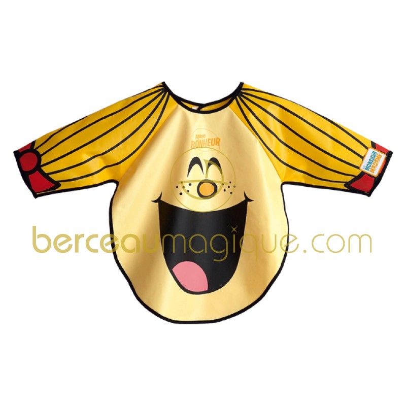 Bavoir à manches Mme bonheur jaune Babycalin