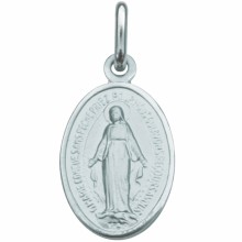 Médaille ovale Vierge Miraculeuse 16 mm (argent 925°)  par Premiers Bijoux