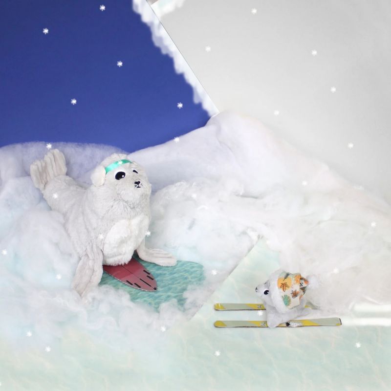 Peluche Ploufou maman et bébé Les Ptipotos (35 cm) Les Déglingos Ambiance 2