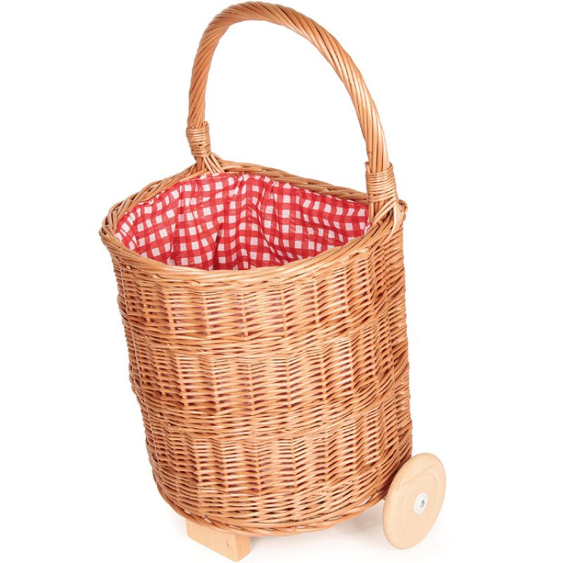 Chariot de courses en osier Vichy rouge Egmont Toys