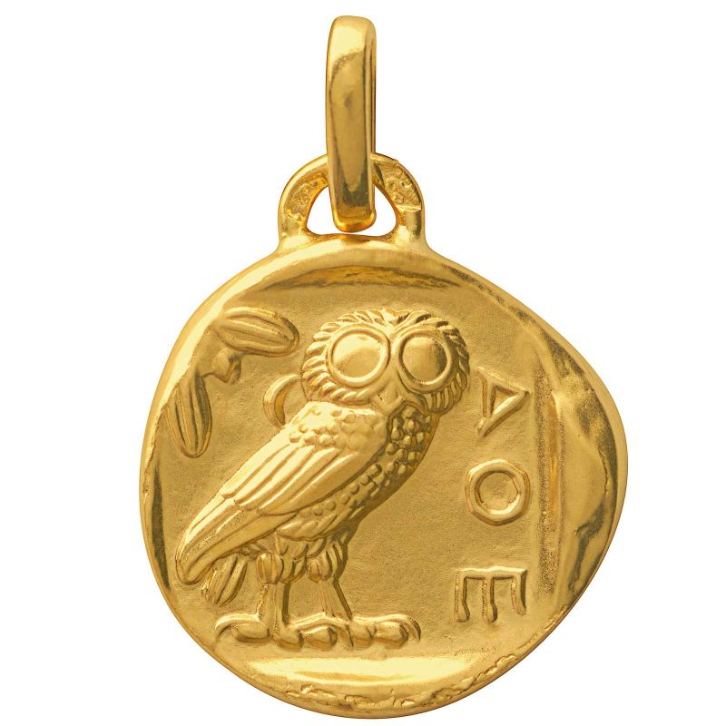 Pendentif Chouette d'Athènes (or jaune 750°) Monnaie de Paris