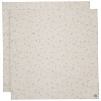 Lot de 2 maxi-langes en gaze de coton Woolly (115 x 115 cm)