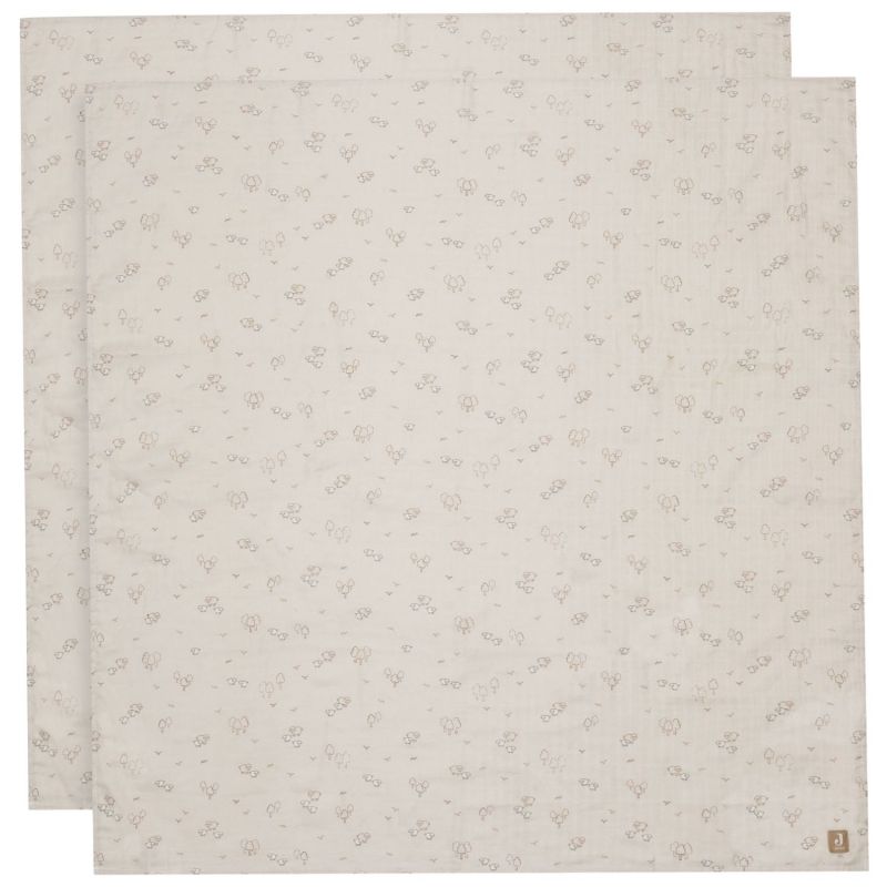 Lot de 2 maxi-langes en gaze de coton Woolly (115 x 115 cm) Jollein Produit 1