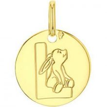 Médaille L comme lapin (or jaune 750°)  par Maison Augis