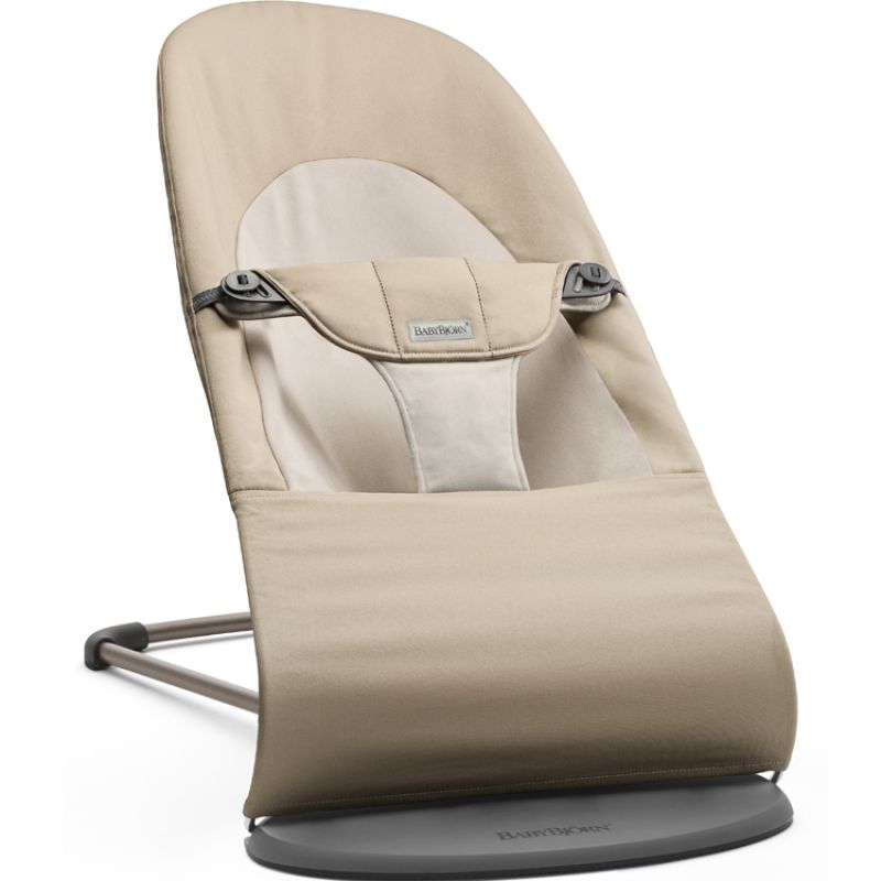 Transat Balance Soft cadre Noir en coton beige BabyBjörn
