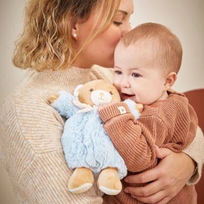 Peluche Patapouf Ours bleu (17 cm)