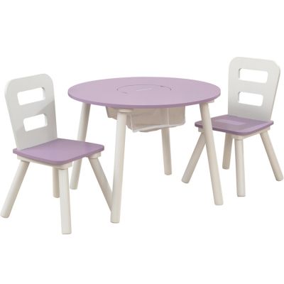 Ensemble table avec rangement et 2 chaises lavande  par KidKraft