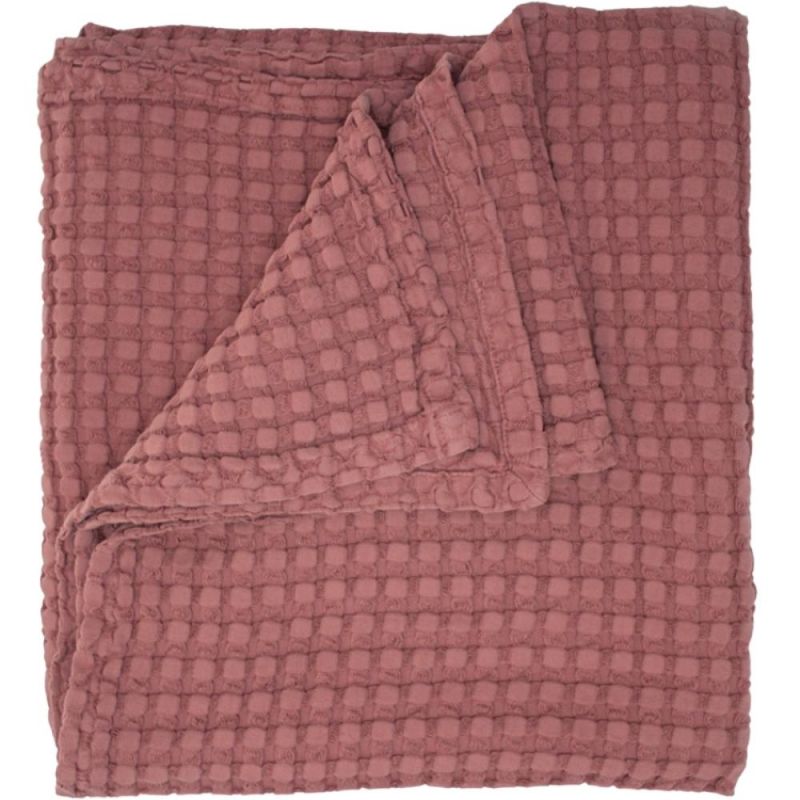 Couverture en Coton bio Paros Bois de rose (75 x 100 cm) Kadolis