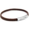 Bracelet homme Le Tressé marron acier (personnalisable) - Petits trésors