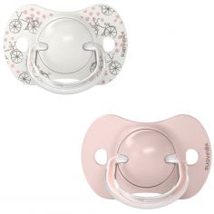Lot de 2 sucettes symétriques SX PRO 0-6mois Walk In The park rose - Suavinex