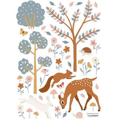 Lilipinso - Planche de stickers A3 faon Woodland Animals