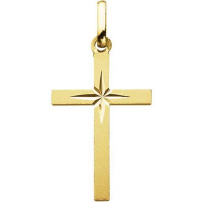 Pendentif Croix à l'étoile (or jaune 18 carats)