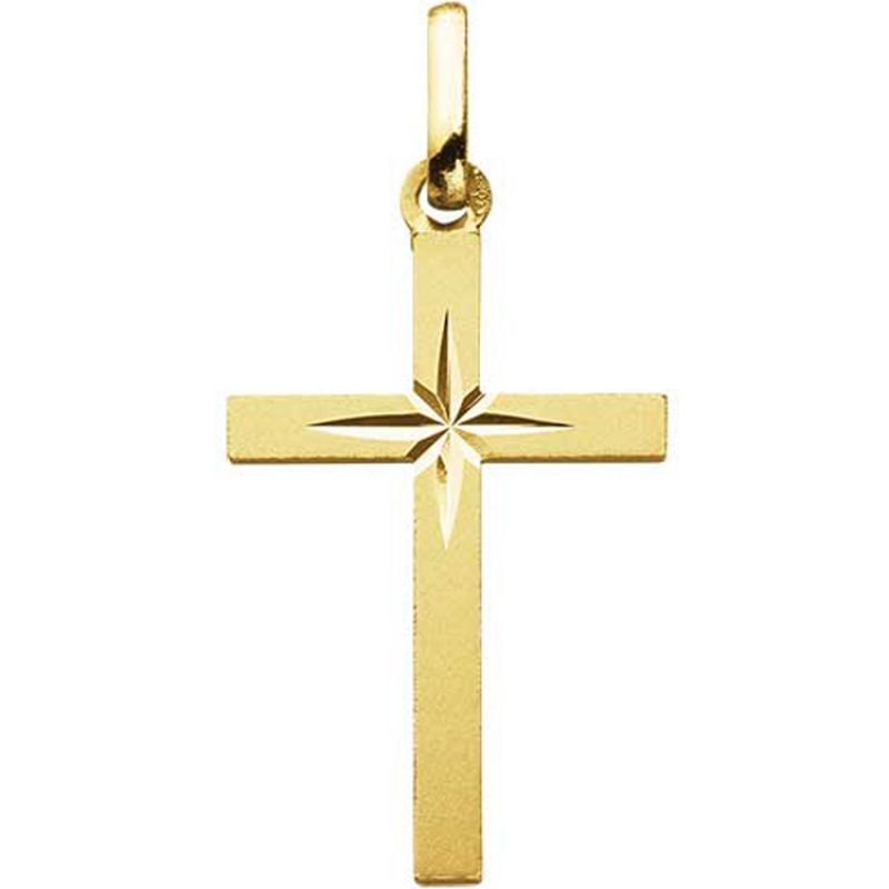 Pendentif Croix à l'étoile (or jaune 18 carats) Maison Augis