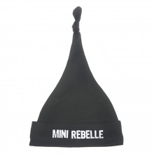 Bonnet naissance Mini Rebel noir  par BB & Co