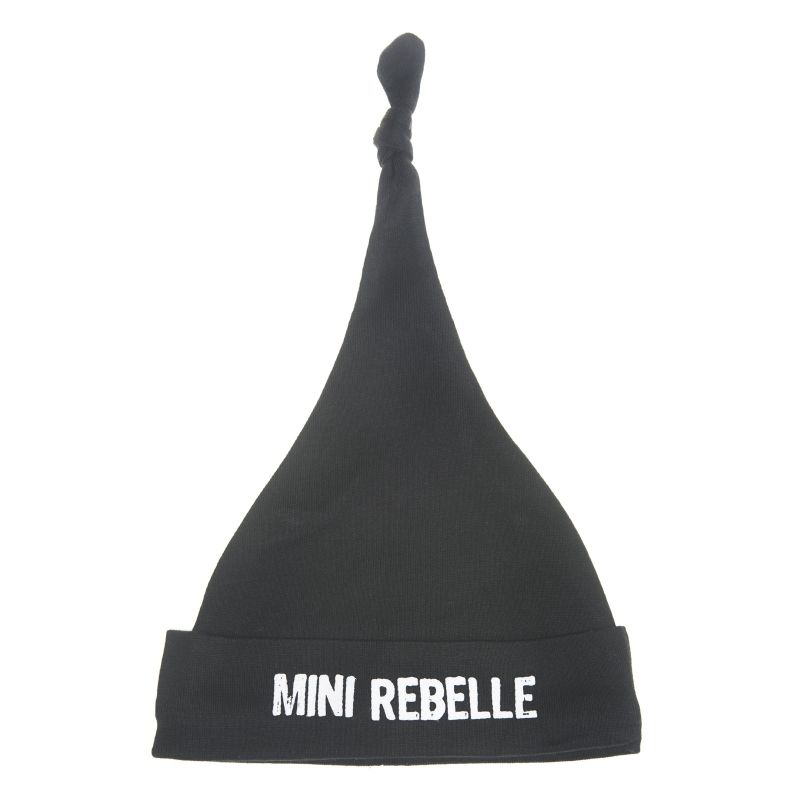 Bonnet naissance Mini Rebel noir BB & Co